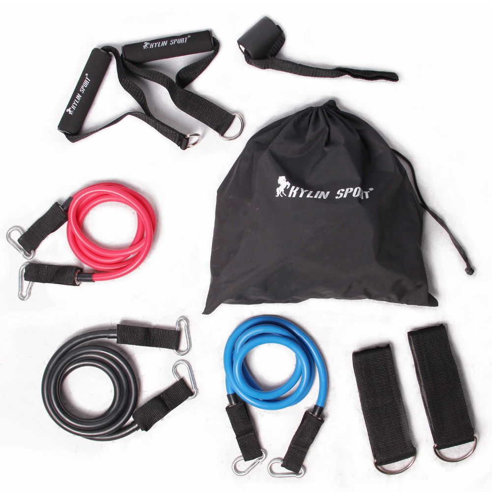 9pcs resistance bands elastic exercise set fitness tube yoga workout pilates crossfit equipment training rope for