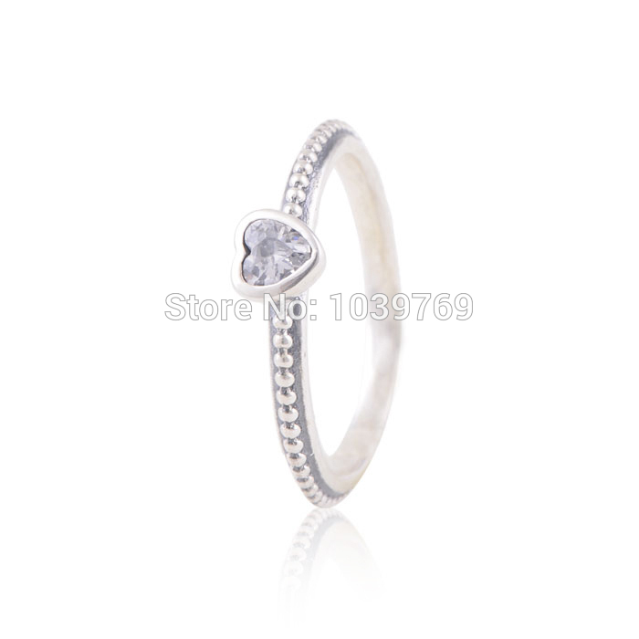 ... Sterling-Silver-Heart-Ring-For-Women-Wedding-Engagement-Ring-Silver