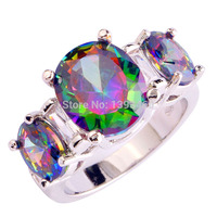 Women Fashion Jewelry Mysterious Rainbow Sapphire 925 Silver Ring Sparkling Size 6 7 8 9 10 New Free Shipping Wholesale