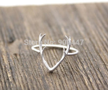 1 PCS-R136 hot sale Simple Deer Antler ring, stag ring, reindeer horn ring,animal ring -Free shipping over $10