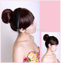 1PC Hot Bun Hair Chignon Synthetic Donut Roller Hairpieces Drawstring Hair Bun Cover Clip in Extensions
