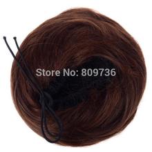 1PC Hot Bun Hair Chignon Synthetic Donut Roller Hairpieces Drawstring Hair Bun Cover Clip in Extensions