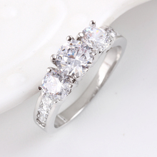 New Fashion Luxury 18K gold plated High quality Crystal Ring jewelry Cubic Zirconia Wedding Bridal Accessories