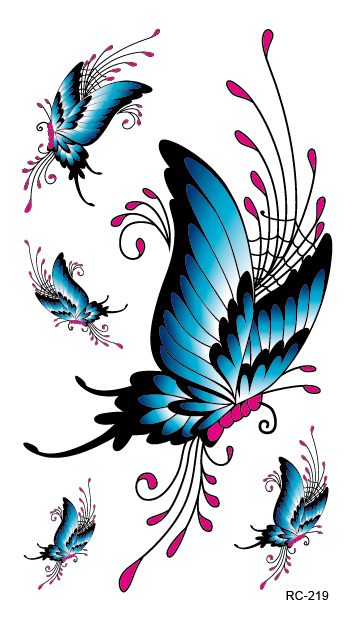 RC2219 Waterproof Temporary Tattoo Sticker Butterfly Design Fake Tattoo Women Sexy Chest Tattoo Scars Cover Flash