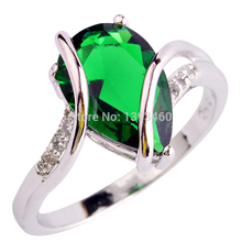 Fashion Jewelry Absorbing Green Emerald Quartz 925 Silver Ring Size 6 7 8 9 10  Women Gift Free Shipping Wholesale