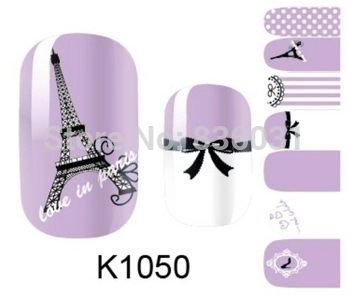 Eiffel Tower Art Nail Sticker Gel Beauty Decal makeup pink color for nail art stickers K1050