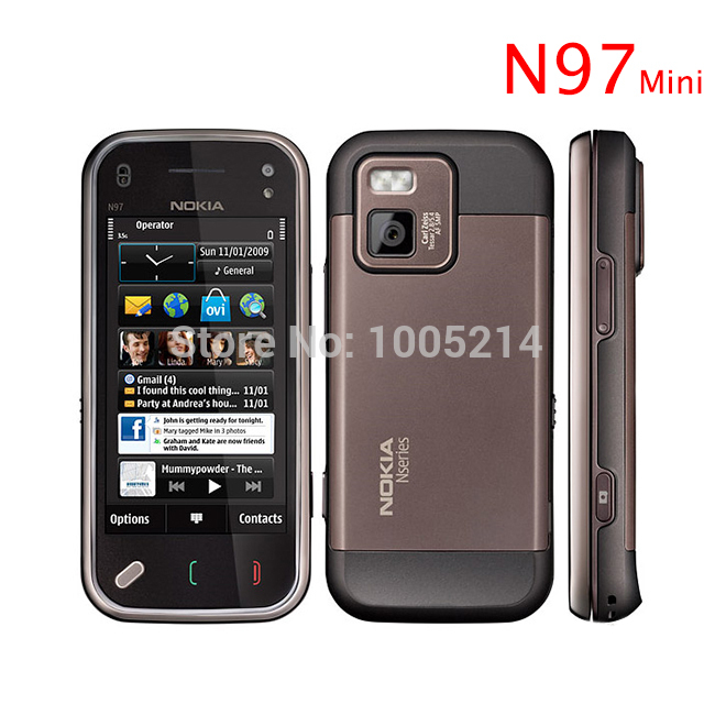 Refurbished N97mini unlocked original Nokia N97 mini cell phone GSM 3G GPS WIFI 5MP 1 year
