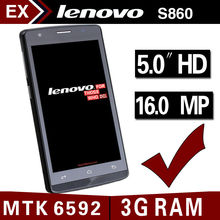 Original Lenovo S860 t MTK6592 Octa Core Cell Phones16.0MP 3G RAM 16G ROM 5” IPS Mobile Phone Android 4.4 WCDMA GPS Dual SIM