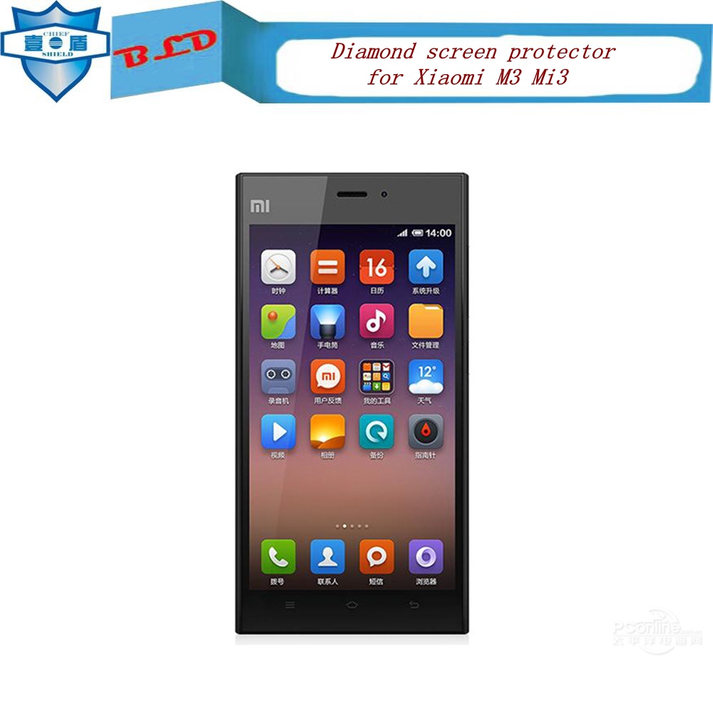 HOT sale 2pcs Front Diamond for Xiaomi Mi3 Mi 3 M3 Core Protective Film Mobile Phone