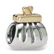 Fit Pandora Fashion 925 Silver Bead Charm European Silver Handbag Moneybag Bead Fit BIAGI Bracelet H386