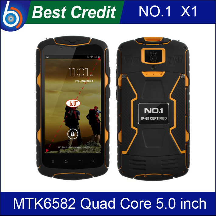 Original NO 1 X1 X Men IP68 MTK6582 Quad Core 8GB ROM 3300mAh Shock Waterproof Android