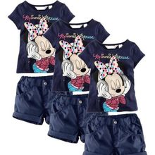 2015 Girls clothing set Kids apparels Clothing sets Cartoon kids Clothing Sets Girls Cotton Suit