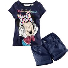 2015 Girls clothing set Kids apparels Clothing sets Cartoon kids Clothing Sets Girls Cotton Suit