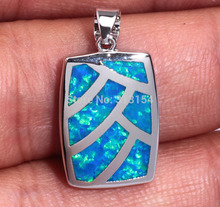 Fashion Noble Wholesale Retail For Women Jewelry Blue Fire Opal Silver Plated Pendant 1 1 8