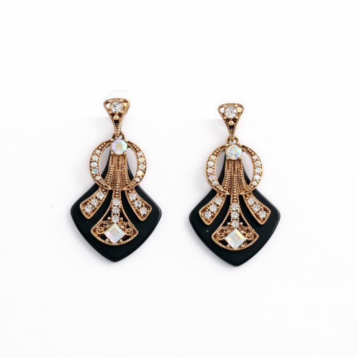 J Brand Crew Designs Inspired Art Deco Lulu Designs Crystals Honey Bee Opal Resin Stone Black