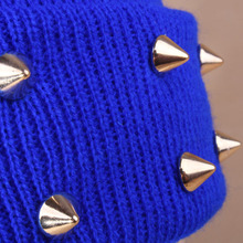 New Korean version of the new Harajuiku lovers cap rivet fluorescent candy colored knit cap autumn
