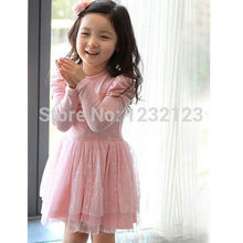Pinks Kid Baby Girls Party Dresses Long Sleeve 3D Heart Tulle Tutu Dress 2 7Y UK