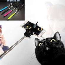 1 Pc Wired Selfie Stick Handheld Monopod Built in Shutter Extendable Mount Holder For iPhone Samsung
