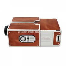 Free Shipping 1Pieces Cardboard Smartphone Projector 2 0 DIY Novelty Projector Portable Cinema