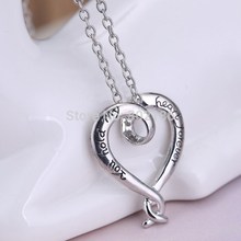 Valentine s day Gift You Hold My Heart Forever Engraved Charms Open Heart Silver Plated Pendant