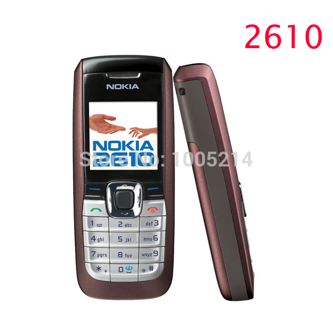Refurbished Nokia 2610 original mobile phones internal 3MB GSM bar mobilephones free shipping