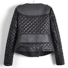 Free Shipping Hot Sale 2015 Winter Womens Casual Cool Long Sleeve Coat Quilted Asymmetric Zip Jacket