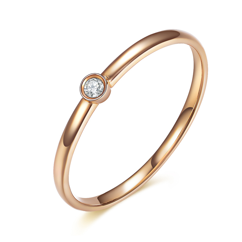 2015 New Arrival ZOCAI finger play series 18K yellow gold 0 02 ct certified diamond engagement