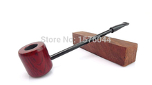 14.5cm new Vigorously seaman mahogany flat trumpet pipe straight long rod tobacco smoking pipe free shipping