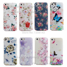 SSS-N N22 -Flower Design Painted Black Cover Case For Apple iPhone 5 iPhone 5S Cases For iPhone5 Phone Shell–:& HHH- KKK 112 XX