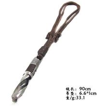 Vintage style men leather necklace alloy classic drill pendant necklaces for women dressing wholesale fashion jewlery