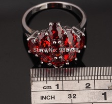 Fashion Jewelry Red Garnet Silver Rings US Size 6 7 8 9 T0321