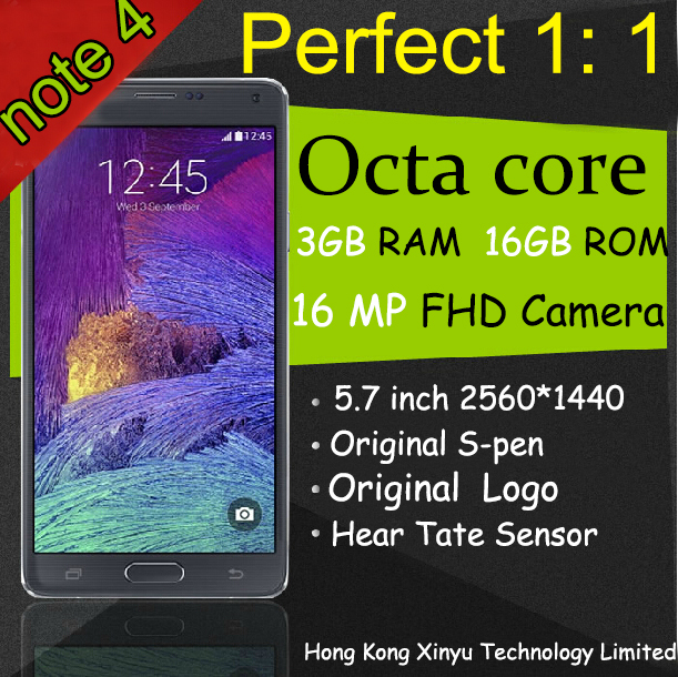 New arrive Perfect 1 1 HDC Note 4 Mobile phone 16GB ROM 3GB RAM MTK6592 Octa