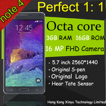 Octa core note 4 phone 2GB RAM 5.7”MTK6592 Quad core note4 N910 Smartphone Android 4.4 16GB ROM 16MP note4 IPS 1920*1080 GPS 3G