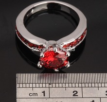 Fashion Jewelry GORGEOUS Red Garnet Silver Rings US Size 6 7 8 9 T0399