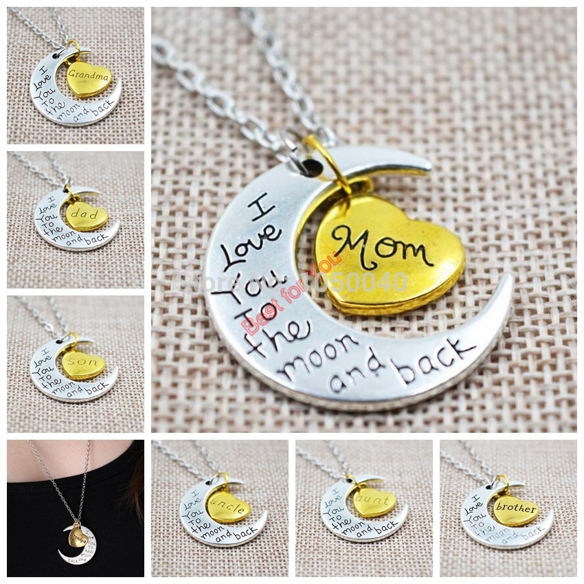 Mom Gift Hot Sale Charm Family Gift Personal I LOVE YOU TO THE MOON AND BACK