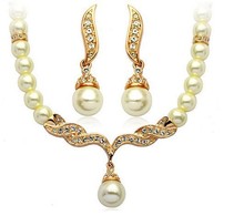 african beads jewelry gold set  nigerian wedding africa bead marriage jewellery sets 18k faux pearl necklace earrings