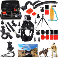 Bag Case Travel Accessories DOG Tripod Mononpod Mount Kit for Gopro Hero4 Hero 4 Black Silver Go pro Hero HD 3+ 3