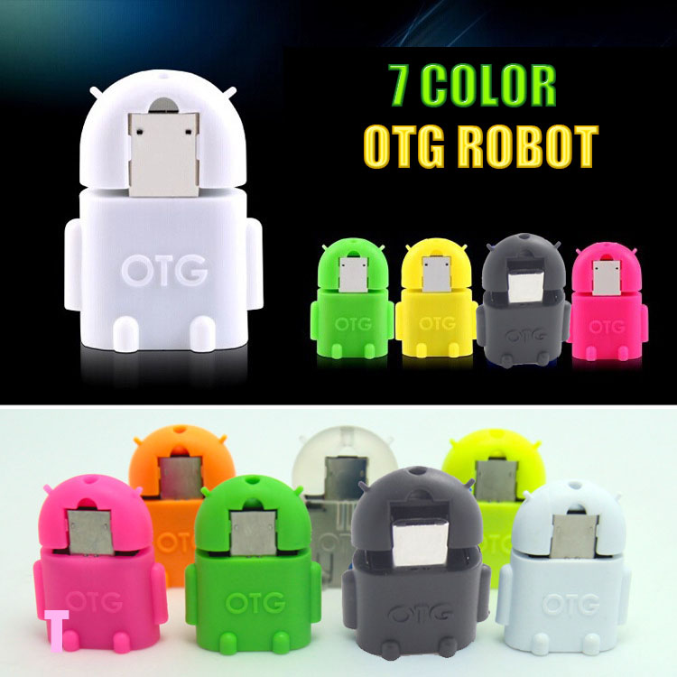 NO tracking number 1pcs Micro usb to USB OTG ROBOT adapter for portable smartphone tablet pc