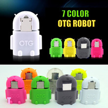 NO tracking number 1pcs Micro usb to USB OTG ROBOT adapter for portable smartphone tablet pc connect to U flash mouse keyboard
