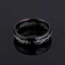 vintage black finger ring for men women fashion letter ring simple party ring in fine jewelry