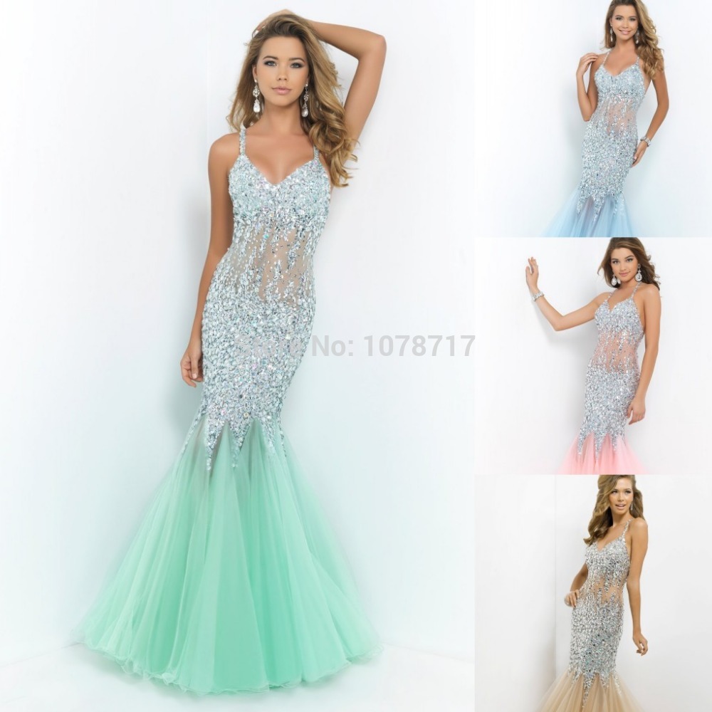 ... Cheap-Mermaid-Prom-Dresses-2015-Halter-Open-Back-Formal-Party-Dresses
