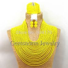 Fantastic African Beads Crystal Jewelry Set Luxury Big Full Beads Costume Jewelry Set 6 Colors Free