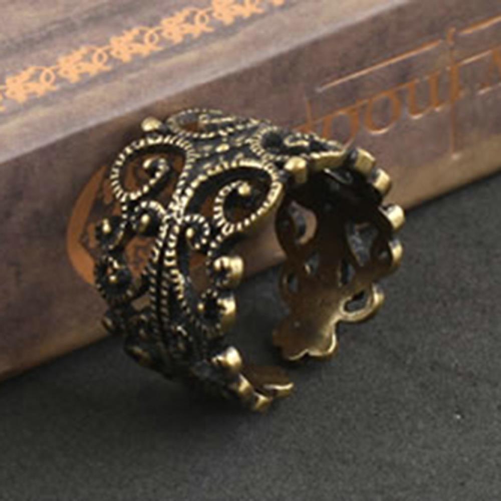 fashion bronze ring for women vintage Pierced finger ring in jewelry newest openning party ring fine