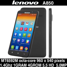 100% Original Lenovo A850 Octa Core 1.7Ghz A850+ 5.5 inch Android 4.2 1GB RAM 4GB ROM Cell Phone Dual SIM WCDMA Mobile Phone