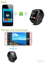 Bluetooth Watch Smart Monitor Alarm Passometer U8S Remote Control Vibrator Setting for IOS Android Smartphone