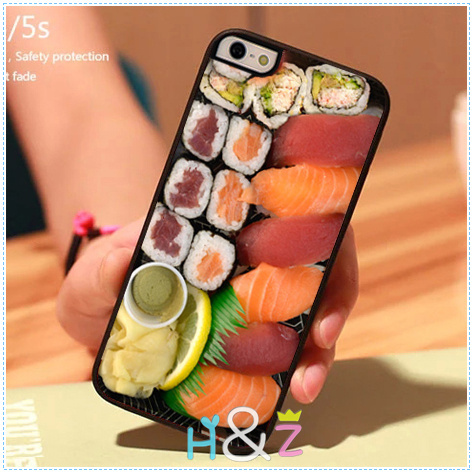 Hot Delicious Sushi Funny Food Pattern Hard Skin Mobile Phone Cases Accessories for iPhone 5s 5