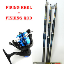new Lure Fishing Reels spinning reel Fish Tackle Rods Fishing Rod and Reel Carbon FRP rod Ocean Rock (Lure As Free Gift )