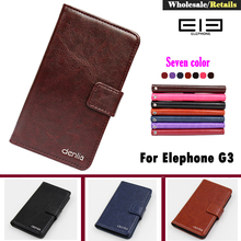 2015 Elephone G3 Case 7 Colors Dedicated Genuine Leather Smartphone Pouch Case Cover For Elephone G3 Card Wallet+Tracking