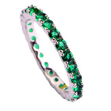 2015 Women New Fashion Party Jewelry Cupid Green Emerald Quartz 925 Silver Ring Size 6 7