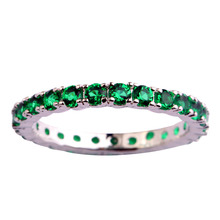 2015 Women New Fashion Party Jewelry Cupid Green Emerald Quartz 925 Silver Ring Size 6 7